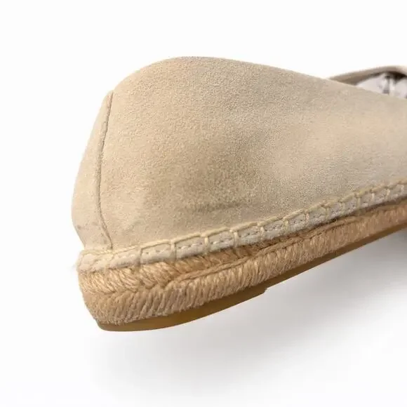 Tory Burch Dulce de Leche Pearlized Women's Beige Pearl Logo Espadrilles 9